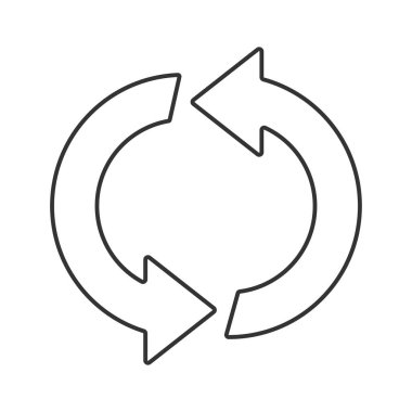 Döngüsel ok vektör simgesi. Mobil konsept ve web tasarımı için çizgi işareti. Sembol, logo çizimi. Vektör grafikleri