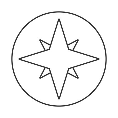 Pusula vektör simgesi. Mobil konsept ve web tasarımı için çizgi işareti. Sembol, logo çizimi. Vektör grafikleri