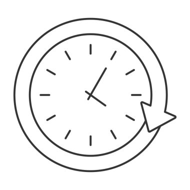 Zaman vektör simgesinin geçişi. Mobil konsept ve web tasarımı için çizgi işareti. Sembol, logo çizimi. Vektör grafikleri