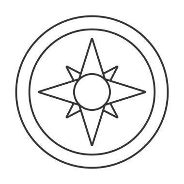 Pusula vektör simgesi. Mobil konsept ve web tasarımı için çizgi işareti. Sembol, logo çizimi. Vektör grafikleri