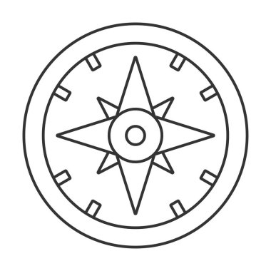Pusula vektör simgesi. Mobil konsept ve web tasarımı için çizgi işareti. Sembol, logo çizimi. Vektör grafikleri