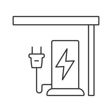 Electric filling station  vector icon. Line sign for mobile concept and web design. Symbol, logo illustration. Vector graphics