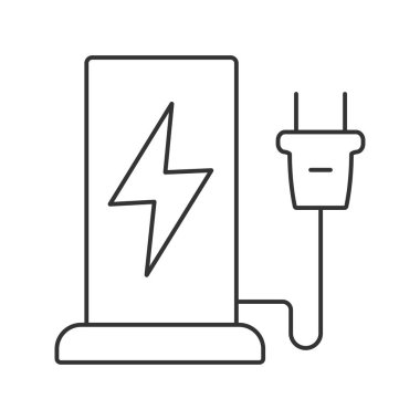 Electric filling station  vector icon. Line sign for mobile concept and web design. Symbol, logo illustration. Vector graphics