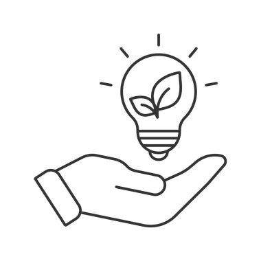 Eco friendly power vector icon. Line sign for mobile concept and web design. Symbol, logo illustration. Vector graphics