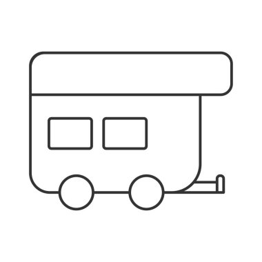 Camp trailer  vector icon. Line sign for mobile concept and web design. Symbol, logo illustration. Vector graphics