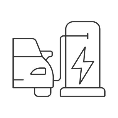 Car charging station  vector icon. Line sign for mobile concept and web design. Symbol, logo illustration. Vector graphics