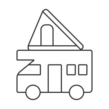 Camp trailer  vector icon. Line sign for mobile concept and web design. Symbol, logo illustration. Vector graphics
