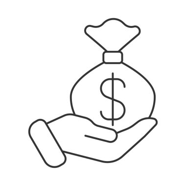 Pension calculator  vector icon. Line sign for mobile concept and web design. Symbol, logo illustration. Vector graphics