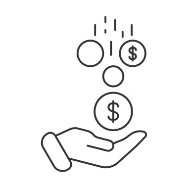 Earnings vector icon. Line sign for mobile concept and web design. Symbol, logo illustration. Vector graphics