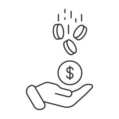 Earnings vector icon. Line sign for mobile concept and web design. Symbol, logo illustration. Vector graphics