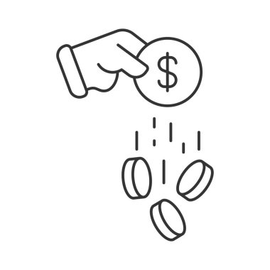 Earnings vector icon. Line sign for mobile concept and web design. Symbol, logo illustration. Vector graphics