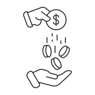 Earnings vector icon. Line sign for mobile concept and web design. Symbol, logo illustration. Vector graphics