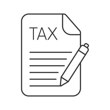 Tax return vector icon. Line sign for mobile concept and web design. Symbol, logo illustration. Vector graphics