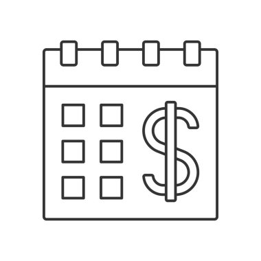 Fiscal year vector icon. Line sign for mobile concept and web design. Symbol, logo illustration. Vector graphics