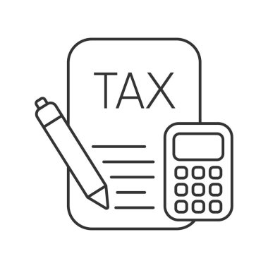 Tax return vector icon. Line sign for mobile concept and web design. Symbol, logo illustration. Vector graphics