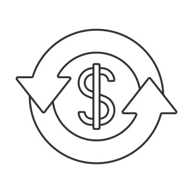 Money flow vector icon. Line sign for mobile concept and web design. Symbol, logo illustration. Vector graphics
