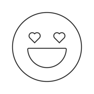 Emotional happiness vector icon. Line sign for mobile concept and web design. Symbol, logo illustration. Vector graphics