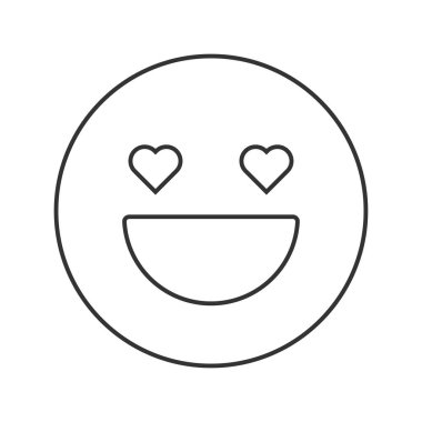 Emotional happiness vector icon. Line sign for mobile concept and web design. Symbol, logo illustration. Vector graphics