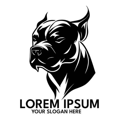 Angry Pitbull silhouette, Vector logo illustration