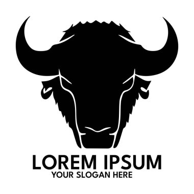 Buffalo silhouette, logo style vector illustration