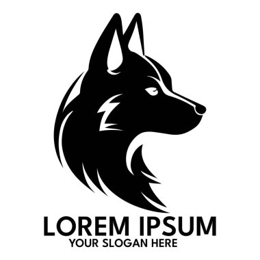 Husky silhouette, logo style vector illustration