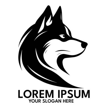 Husky silhouette, logo style vector illustration