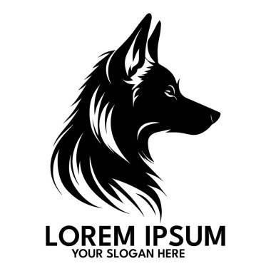 Husky silhouette, logo style vector illustration