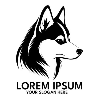 Husky silhouette, logo style vector illustration
