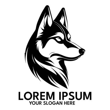 Husky silhouette, logo style vector illustration