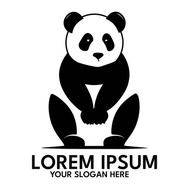 Panda silhouette, logo style vector illustration