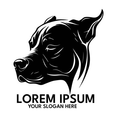 Pitbull silhouette, logo style vector illustration