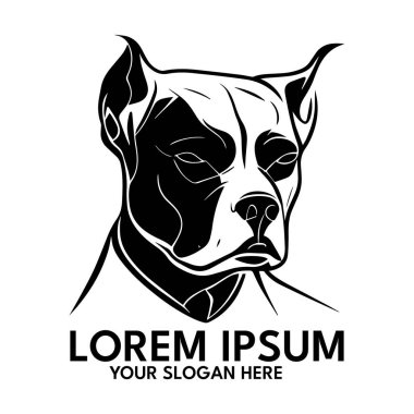 Pitbull silhouette, logo style vector illustration