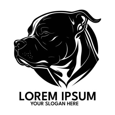Pitbull silhouette, logo style vector illustration