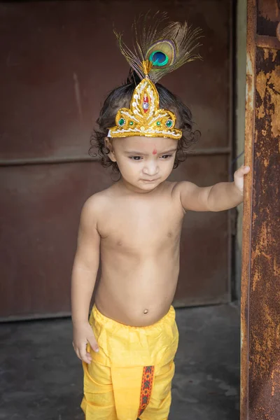 กชายน กใบหน แสดงออกใน Krishna วจากม มมองท — ภาพถ่ายสต็อก