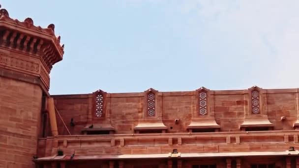 Dědictví Král Palác Vintage Architektura Plochého Úhlu Videa Pořízen Umaid — Stock video