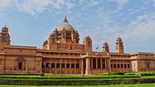 2022年9月6日 从平面角度摄制的王宫古色古香建筑在女宫John Dhpur Rajasthan India摄制 — 图库视频影像