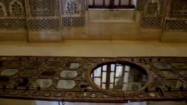 Hall Mirrors Sheesh Mahal King Palace Different Angle Video Taken — Stock Video