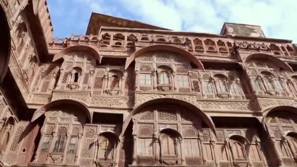 빈티지 촬영은 Mehrangarh Fort Jodhpur Rajasthan India 관점의 비디오에서 하루에 — 비디오