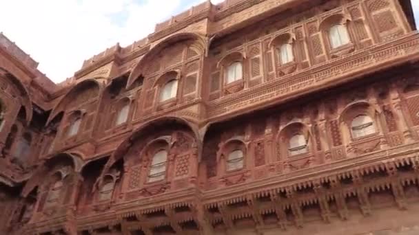 Bersejarah Istana Antik Dinding Pemandangan Seni Dari Sudut Pandang Yang — Stok Video