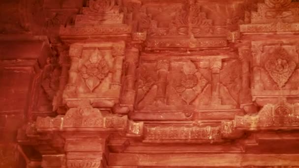 Древняя Индуистский Храм Верхней Архитектуры Другим Углом День — стоковое видео