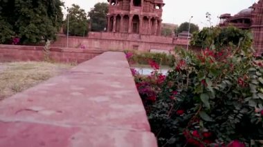 ancient hindu temple architecture from different angle at day
