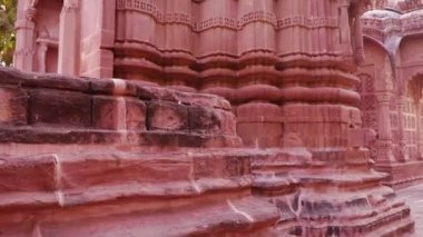 ancient hindu temple architecture from different angle at day