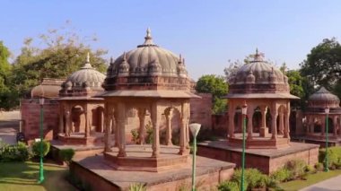ancient hindu temple architecture from different angle at day shot is taken at mandoor jodhpur rajasthan india on 24 dec 22.