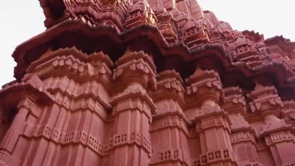 Ancient Hindu Temple Architecture Different Angle Day — Video