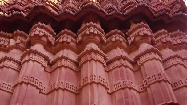 Ancient Hindu Temple Architecture Different Angle Day — Wideo stockowe