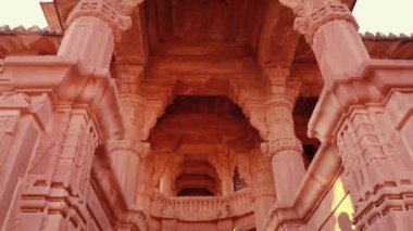 ancient hindu temple architecture from different angle at day