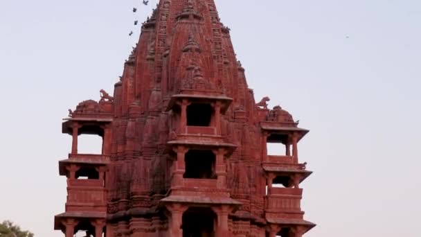 Ancient Hindu Temple Architecture Different Angle Day — Video Stock