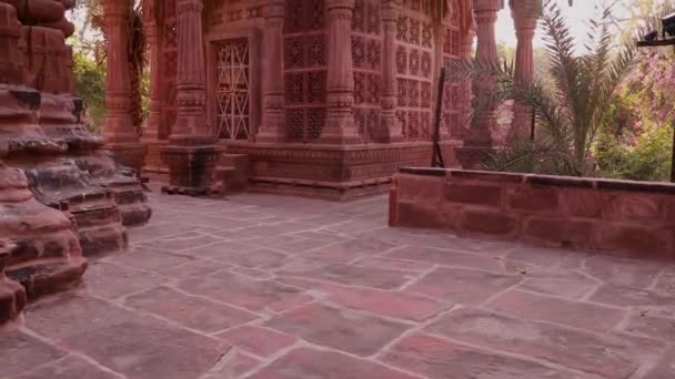 Αρχαία Αρχιτεκτονική Του Ναού Hindu Φωτεινό Μπλε Ουρανό Από Μοναδική — Αρχείο Βίντεο