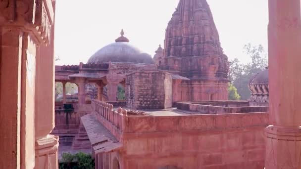 Αρχαία Αρχιτεκτονική Του Ναού Των Ινδουιστών Από Μοναδική Γωνία Την — Αρχείο Βίντεο