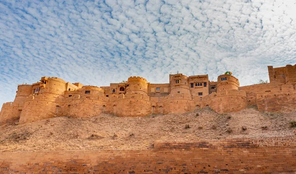 Древнее Наследие Jaisalmer Форт Ярким Небом Утреннем Снимке Принимается Jaisalmer — стоковое фото